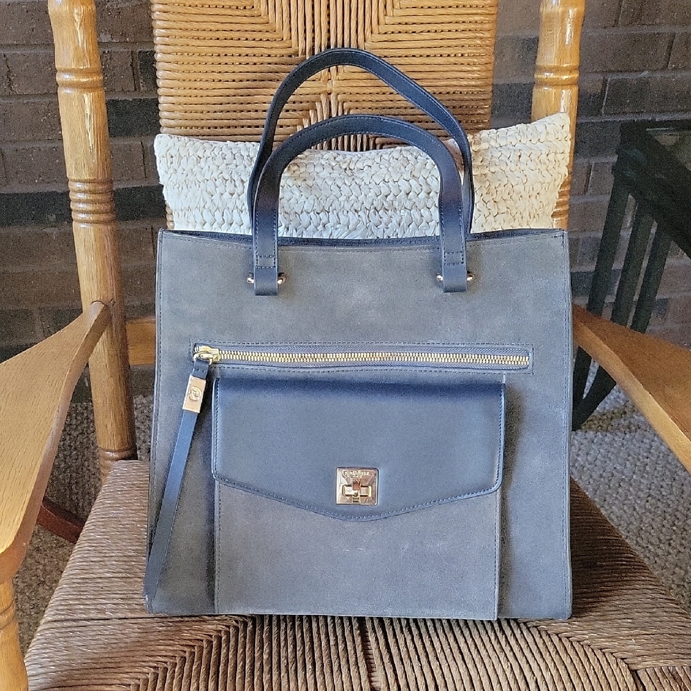 Spartina 449 Suede Tote Indigo Grey